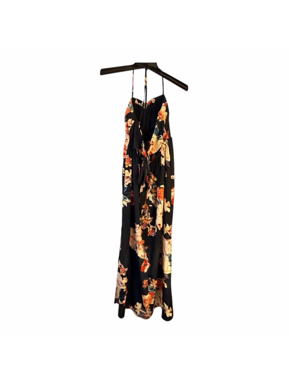 Band of the Free Floral Halter Maxi Dress Black NWOT b15 - Picture 2 of 15